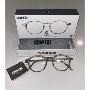 New IZIPIZI READING #D Reading Glasses Women & Men Round 2.0 Blue Tortoise Nib